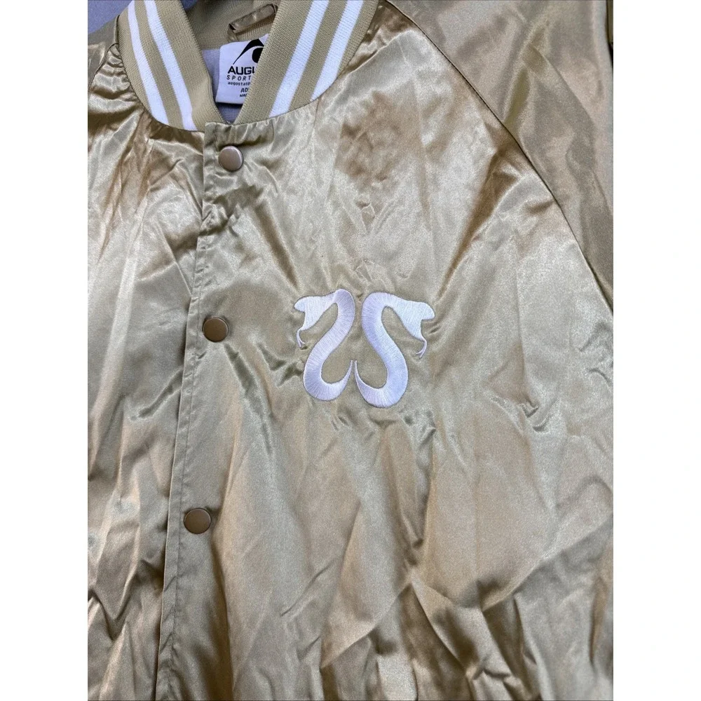 CRSSD House X Techno Gold Satin Bomber Jacket, Large, Augusta, Festival Rave